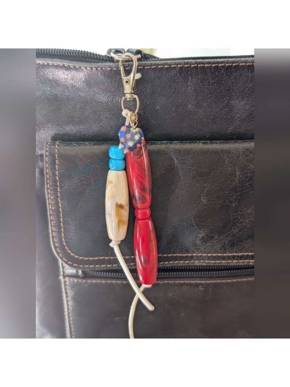 Patriotic Beaded Keychain